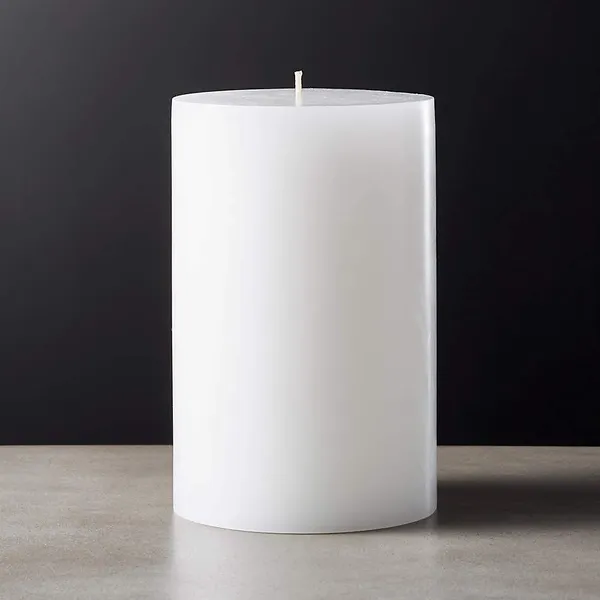 White_Unscented_Paraffin_Wax_Cylindrical_Candle_|_(140_Hr)_(4x6_Inch)