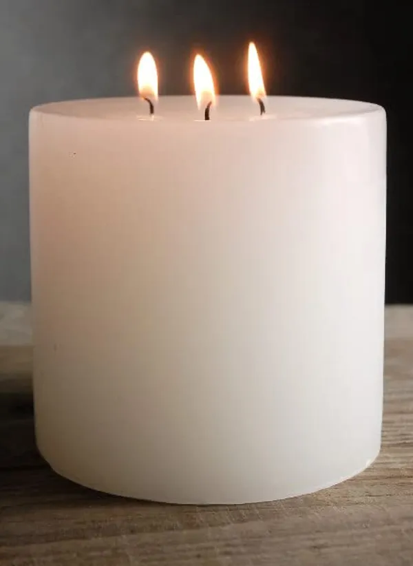 White_Unscented_Paraffin_Wax_Cylindrical_Pillar_Candle_|_(200_Hr)