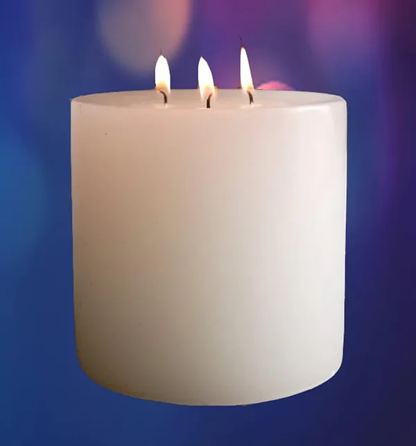 White_Unscented_Paraffin_Wax_Cylindrical_Pillar_Candle_|_(200_Hr)