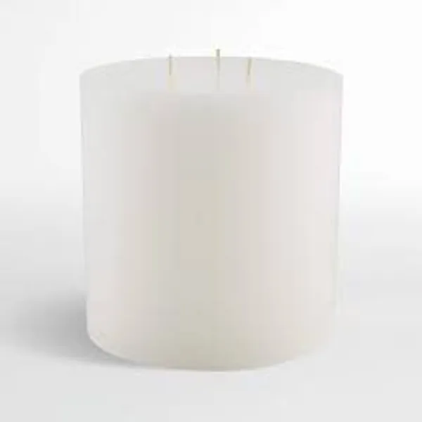 White_Unscented_Paraffin_Wax_Cylindrical_Pillar_Candle_|_(200_Hr)