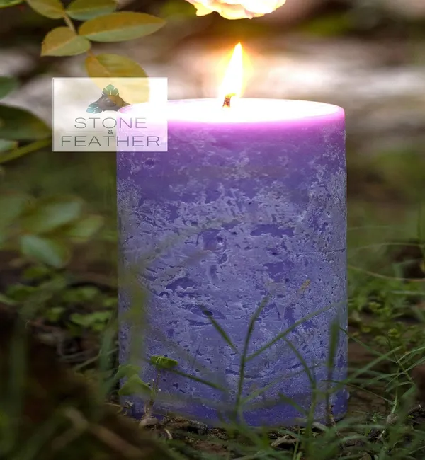 Lavender_Scented_Paraffin_Wax_Round_Pillar_Candle_|_(75_Hr)_(3x4_Inch)