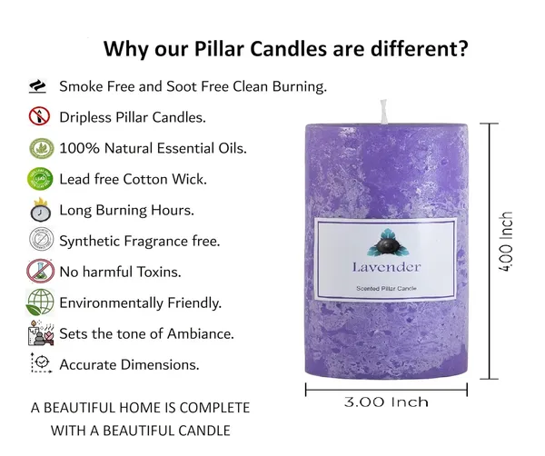Lavender_Scented_Paraffin_Wax_Round_Pillar_Candle_|_(75_Hr)_(3x4_Inch)
