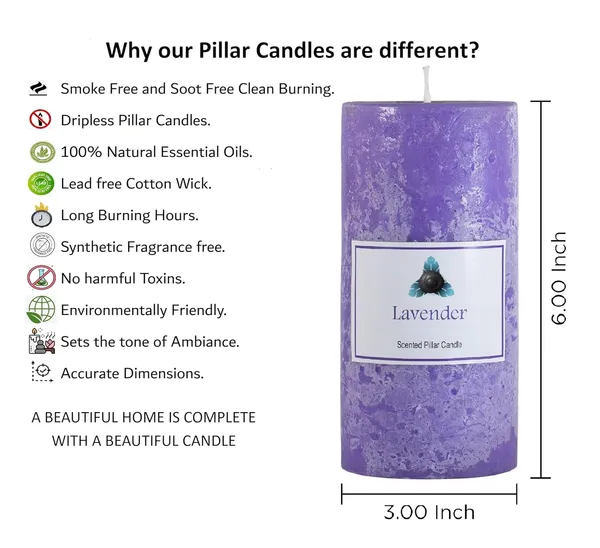 Lavender_Scented_Paraffin_Wax_Circular1_Pillar_Candle_|_(100-110_Hr)_(3x6_Inch)