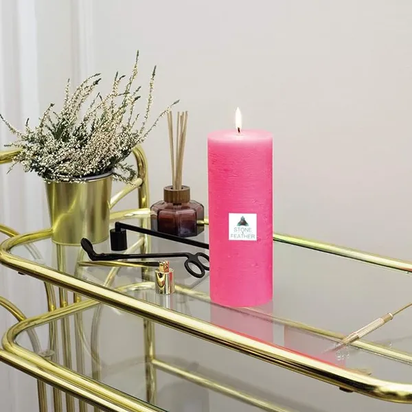 English_Rose_Scented_Paraffin_Wax_Round_Pillar_Candle_|_(3x6_Inch)