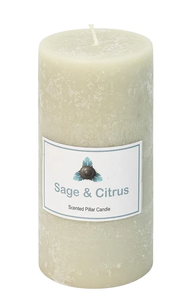 Sage_&_Citrus_Scented_Paraffin_Wax_Cylindrical_Pillar_Candle_|_(3x6_Inch)