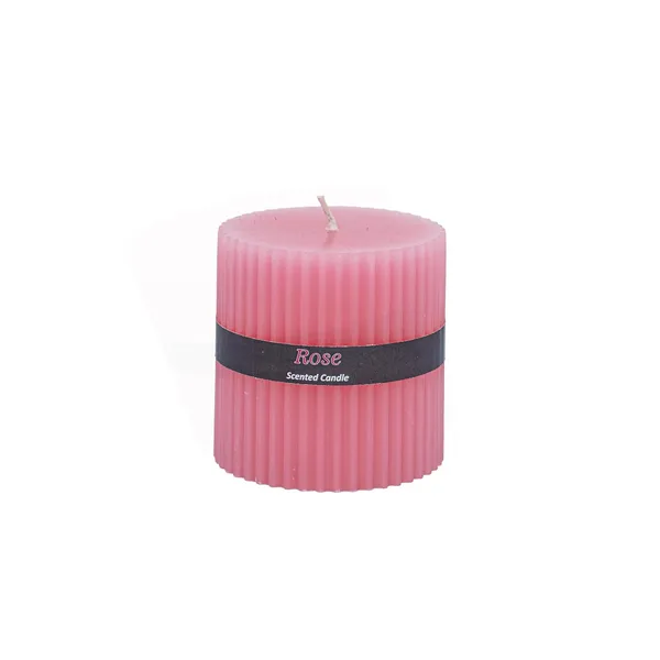 Stone_&_Feather_Rose_Ribbed_Pillar_Candle,_Size-3x3_Inch,_Burn_Time-50-55_Hours_Each,_Suitable_for_Decoration,_Aromatherapy,_Home_Decoration,_and_Party_Decor.