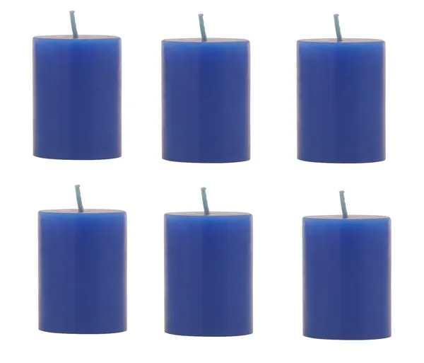 Pack_Of_6_Blue_Unscented_Paraffin_Wax_Round_Pillar_Candle_|_(8_Hr)_(1.5x2_Inch)