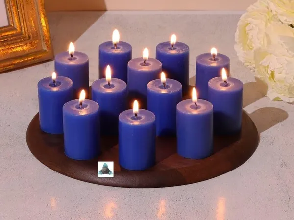 Pack_Of_12_Blue_Unscented_Paraffin_Wax_Cylindrical_Pillar_Candle_|_(8_Hr)_(1.5x2_Inch)
