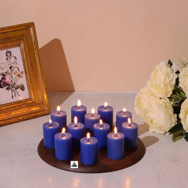 Pack_Of_12_Blue_Unscented_Paraffin_Wax_Cylindrical_Pillar_Candle_|_(8_Hr)_(1.5x2_Inch)
