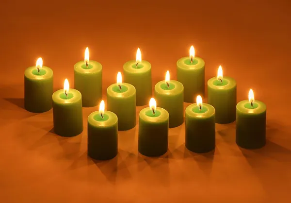 Pack_Of_12_Green_Unscented_Paraffin_Wax_Cylindrical_Pillar_Candle_|_(8_Hr)_(1.5x2_Inch)