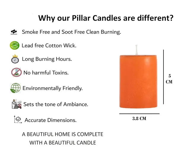 Pack_Of_6_Orange_Unscented_Paraffin_Wax_Round_Pillar_Candle_|_(8_Hr)_(1.5x2_Inch)