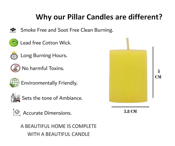Pack_Of_6_Yellow_Unscented_Paraffin_Wax_Round_Pillar_Candle_|_(8_Hr)_(1.5x2_Inch)