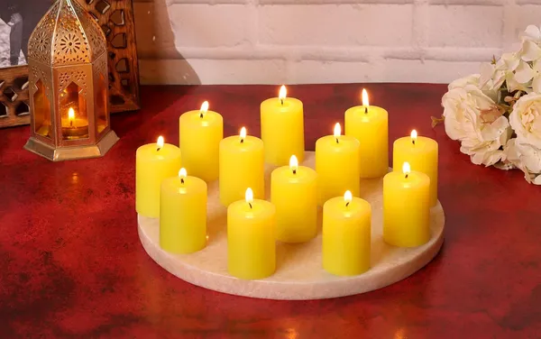 Pack_Of_12_Yellow_Unscented_Paraffin_Wax_Cylindrical_Pillar_Candle_|_(8_Hr)_(1.5x2_Inch)