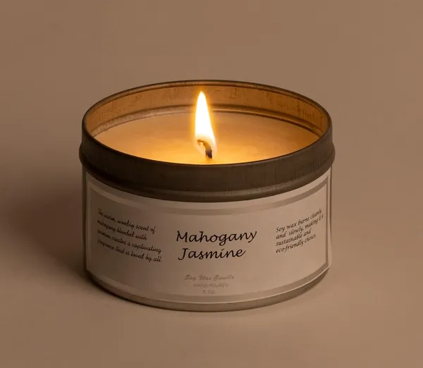 Mahogany_Jasmine_Scented_Soy_Wax_Round_Candle_|_(25_Hrs)