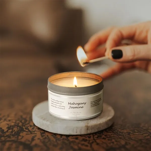 Mahogany_Jasmine_Scented_Soy_Wax_Round_Candle_|_(25_Hrs)