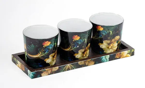 Gold_Wood_&_Glass_Tealight_Candle_Holder_With_Tray_Set
