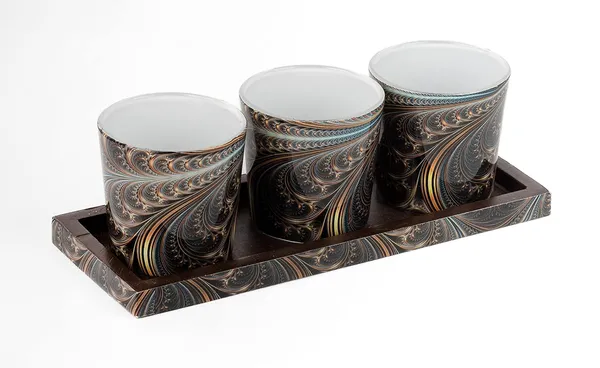 Multicolor_Wood_&_Glass_Tealight_Candle_Holder_With_Tray_Set