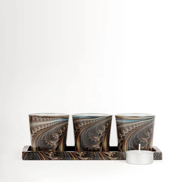 Multicolor_Wood_&_Glass_Tealight_Candle_Holder_With_Tray_Set