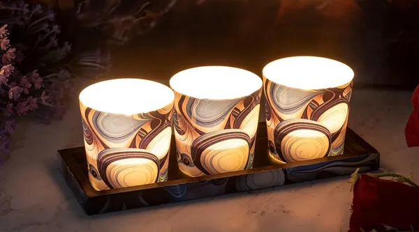Tropical_Blue_Wood_&_Glass_Tealight_Candle_Holder_With_Tray_Set