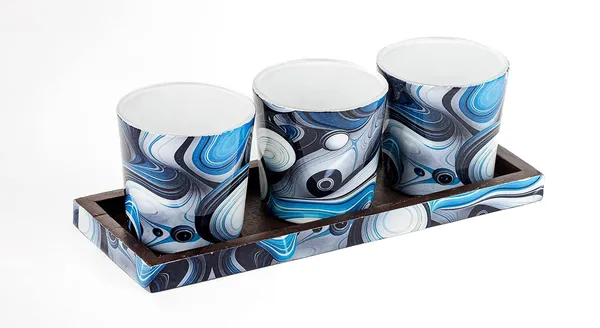 Tropical_Blue_Wood_&_Glass_Tealight_Candle_Holder_With_Tray_Set