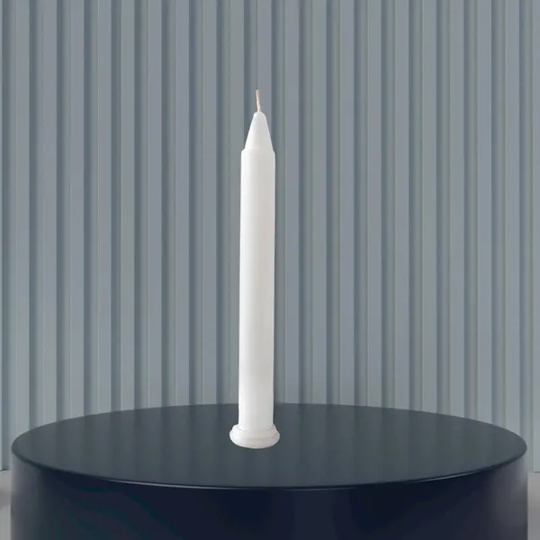 White_Unscented_Paraffin_Wax_Round_Candle_|_(20-22_Hr)