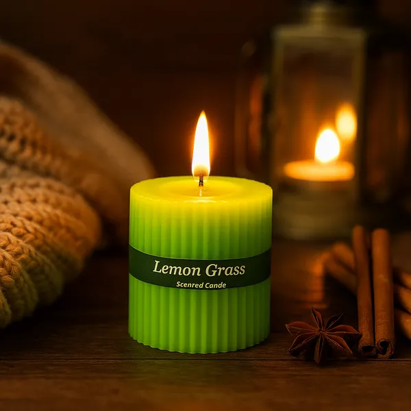 Stone_&_Feather_Lemon_Grass_Ribbed_Pillar_Candle,_Size-3x3_Inch,_Burn_Time-50-55_Hours_Each,_Suitable_for_Decoration,_Aromatherapy,_Home_Decoration,_and_Party_Decor.