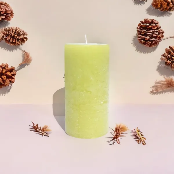 Lemon_Grass_Scented_Paraffin_Wax_Round_Pillar_Candle_|_(100-110_Hr)_(3x6_Inch)