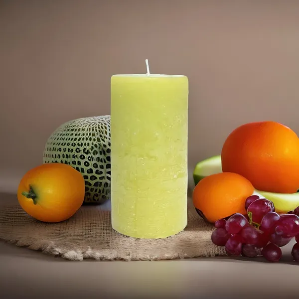 Lemon_Grass_Scented_Paraffin_Wax_Round_Pillar_Candle_|_(100-110_Hr)_(3x6_Inch)