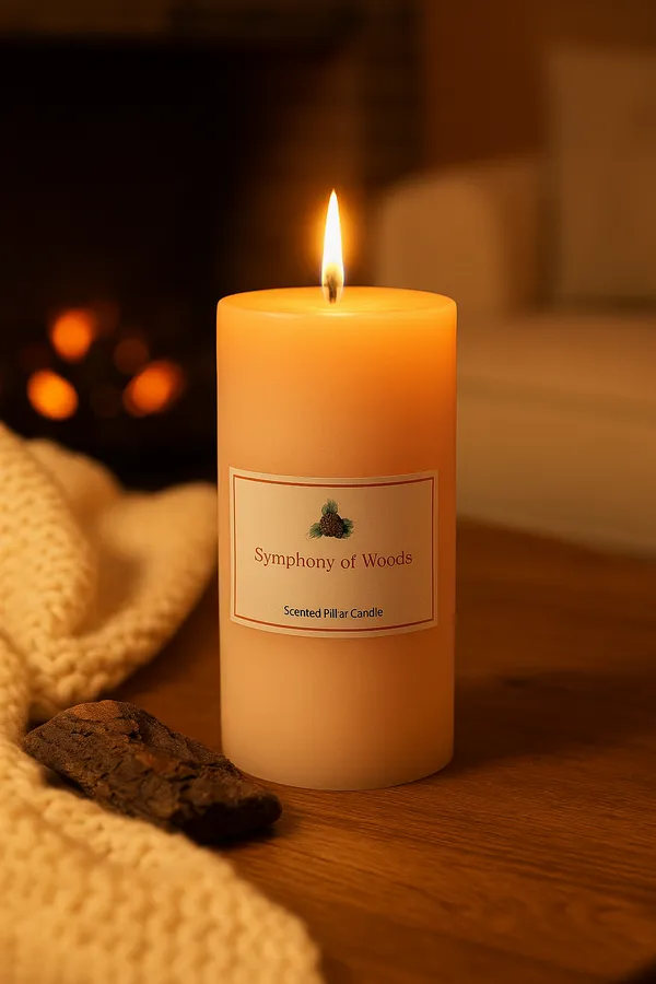 Symphony_Of_Woods_Scented_Paraffin_Wax_Round_Pillar_Candle_|_(3x6_Inch),_Burning_Time-_100_Hours