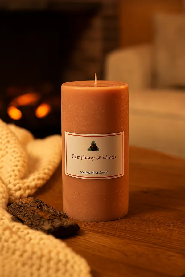 Symphony_Of_Woods_Scented_Paraffin_Wax_Round_Pillar_Candle_|_(3x6_Inch),_Burning_Time-_100_Hours