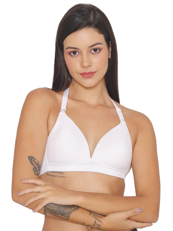 White_Lightly_Padded_Plunge_Neckline