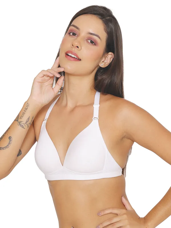 White_Lightly_Padded_Plunge_Neckline