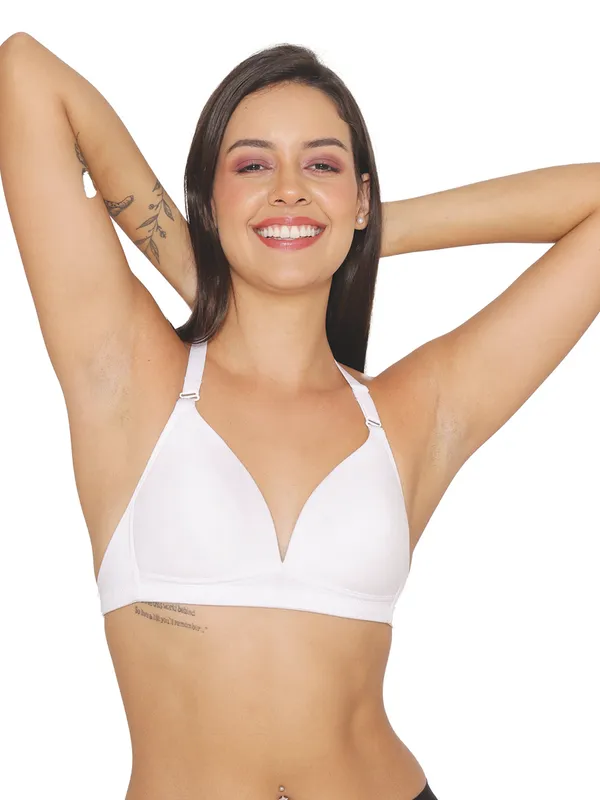 White_Lightly_Padded_Plunge_Neckline