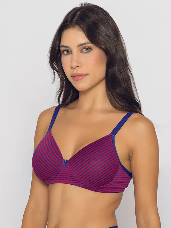Red_Lightly_Padded_Stiper_Bra