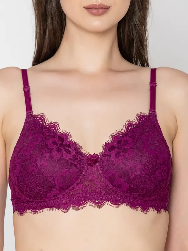 Wine_Lightly_Padded_Chantilly_Lace_Set