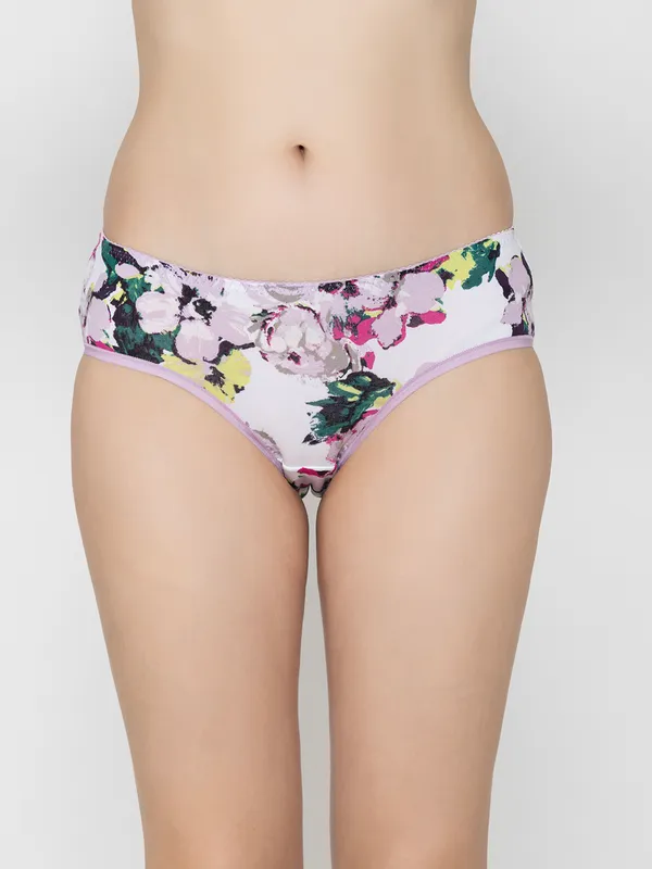 White_Floral_Lightly_Padded_Cotton_Print_Bra_Set