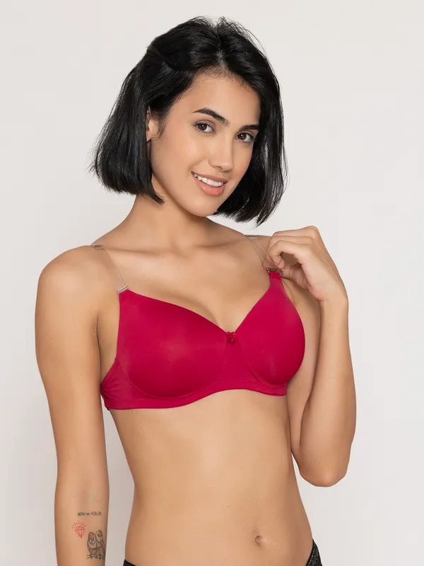 Maroon_Lightly_Padded_Backless_Bra