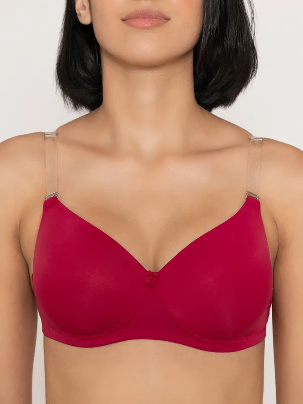 Maroon_Lightly_Padded_Backless_Bra