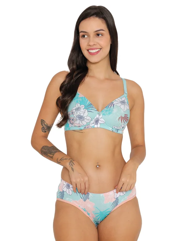 Aqua_Forest_Lightly_Padded_Everyday_Printed_Bra_Set