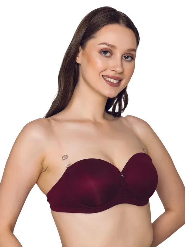 Wine_Lightly_Padded_Balconette_Backless_Bra