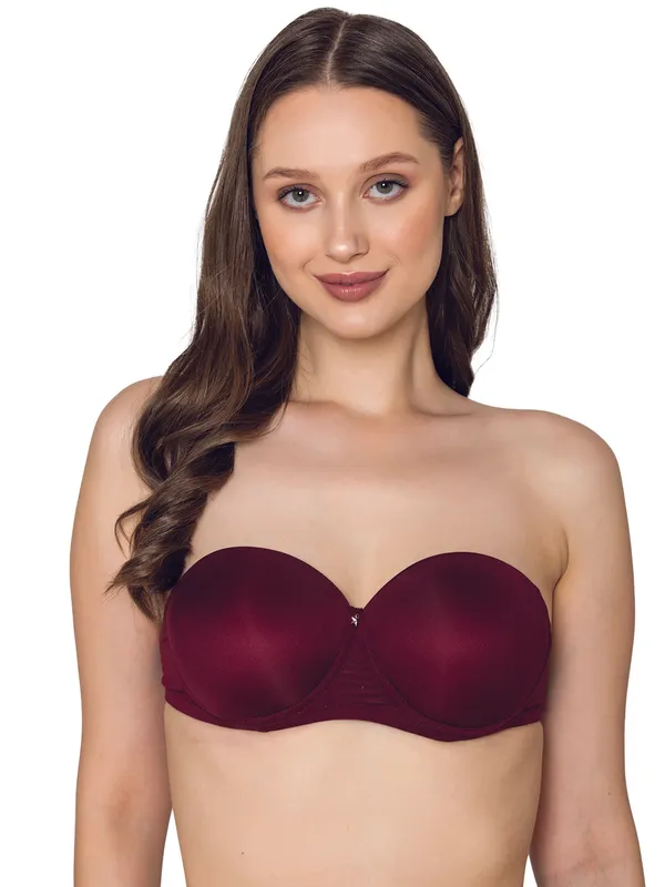 Wine_Lightly_Padded_Balconette_Backless_Bra