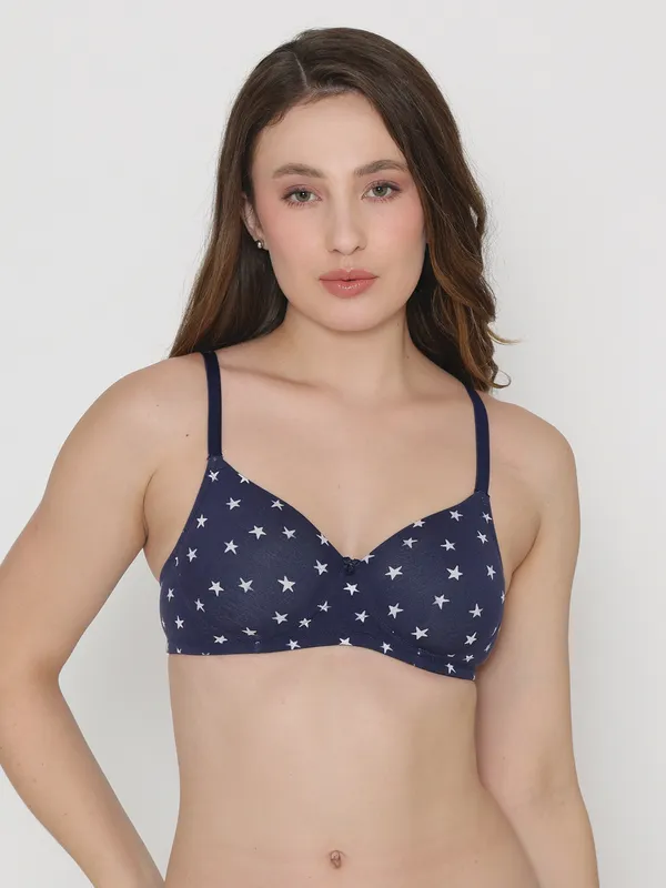 Navy_Star_Lightly_Padded_Cotton_Print_Bra