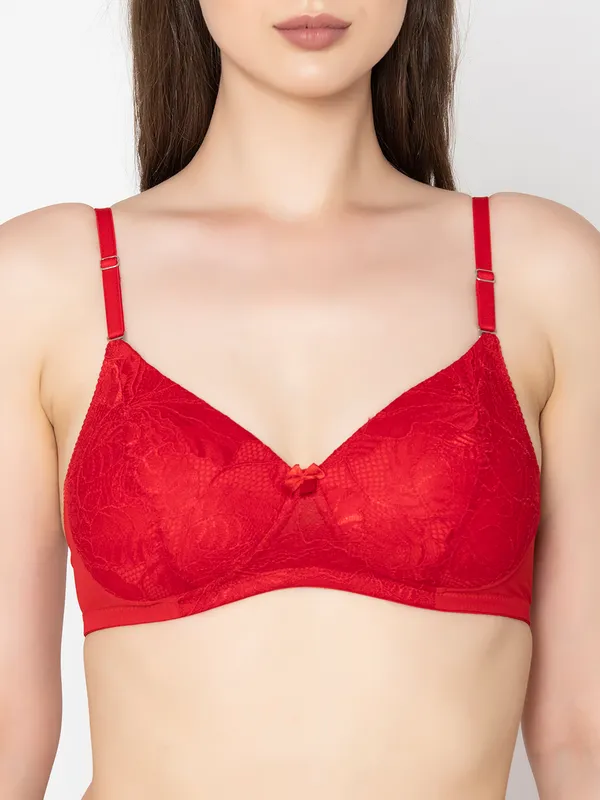 Red_Lightly_Padded_Floral_Lace_Set