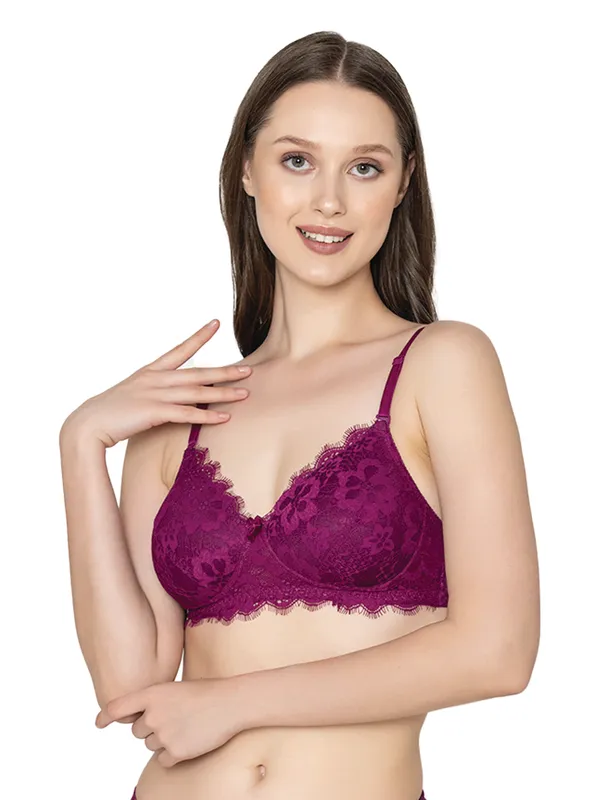 Wine_Lightly_Padded_Chantilly_Lace_Set