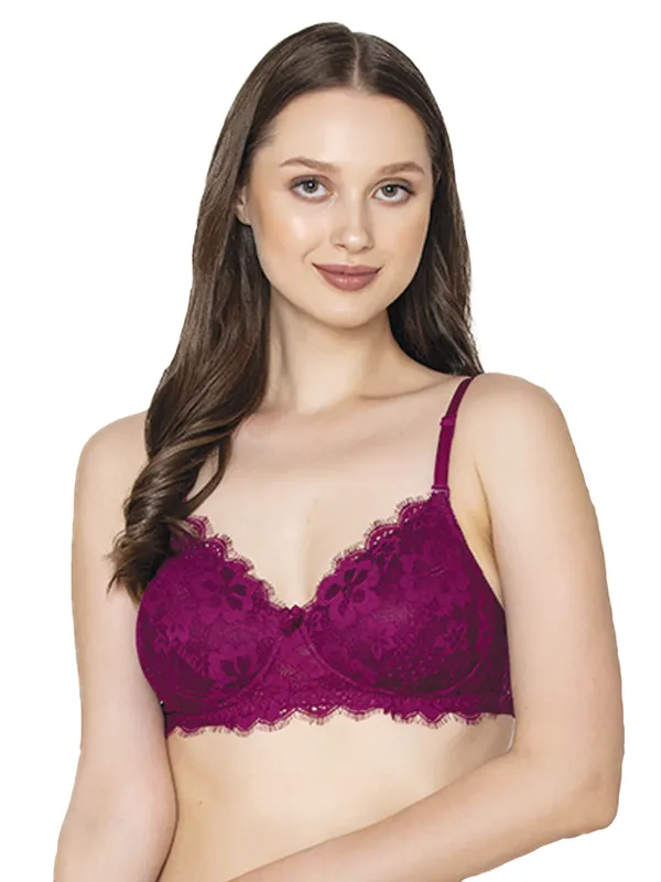 Wine_Lightly_Padded_Chantilly_Lace_Set