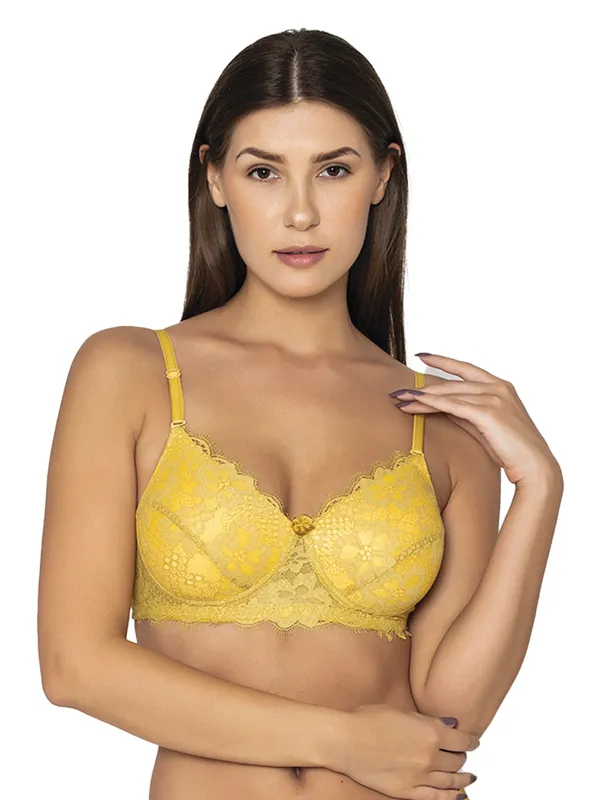 Mustard_Lightly_Padded_Chantilly_Lace_Set
