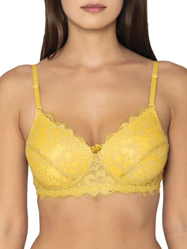 Mustard_Lightly_Padded_Chantilly_Lace_Set