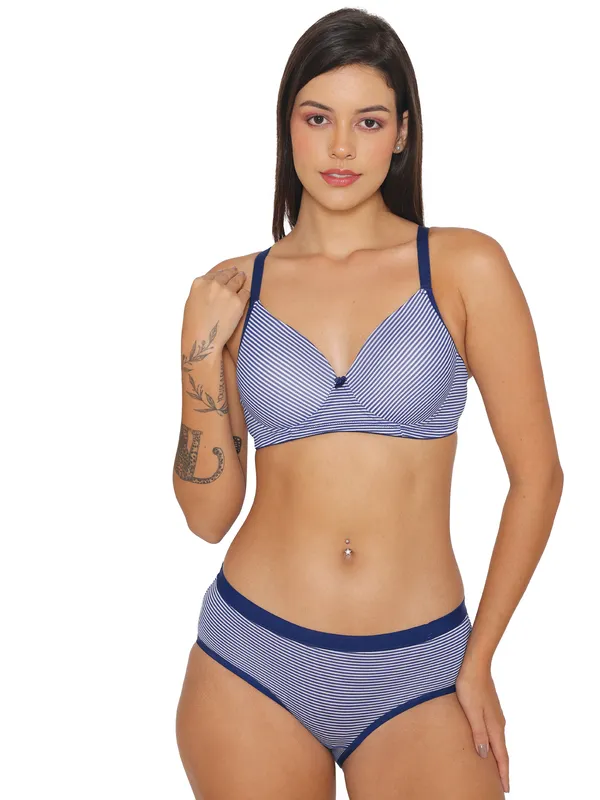 Navy_Lightly_Padded_Stiper_Bra_Set