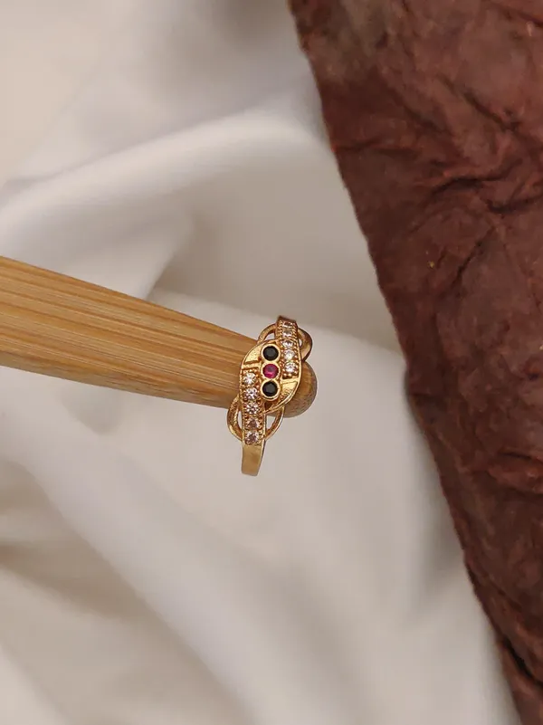 3_Pcs_Of_High_Gold_Plated_Visruti_Adjustable_diamond_rings_For_women
