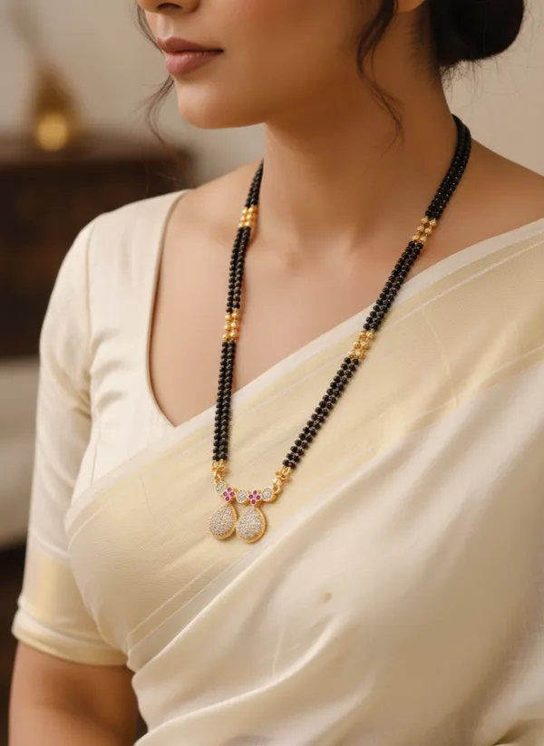 High_Gold_Plated_30"_long_Diamond_Pendant_Mangalsutra_for_women